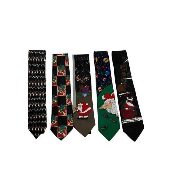 Vintage Hallmark Holiday Ties (set of 5) - Picture 1 of 4